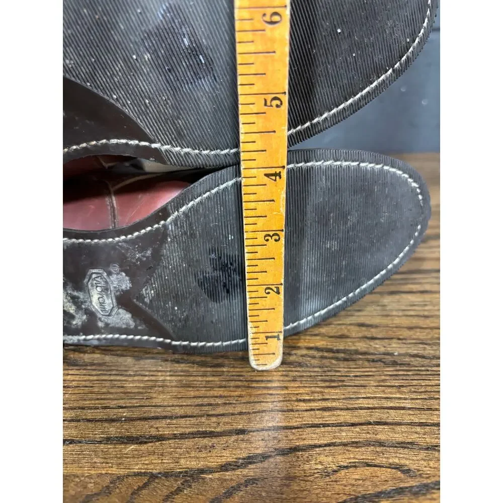 Vintage Justin Lace Up Roper Boots Burgundy Leather Kiltie USA Women’s 7.5 - Picture 7 of 9